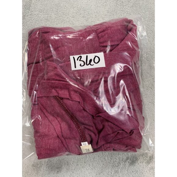 For G And PL Women's Small Burgundy V-Neck 3/4 Sleeve Fairy Peplum Tunic Top - Picture 8 of 8